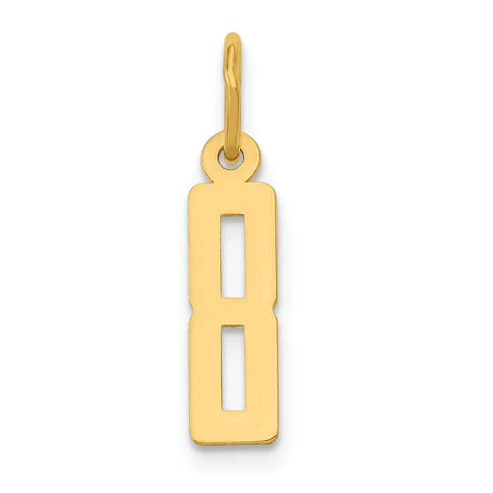 Million Charms 14K Yellow Gold Themed Small Polished Elongated 8 Charm