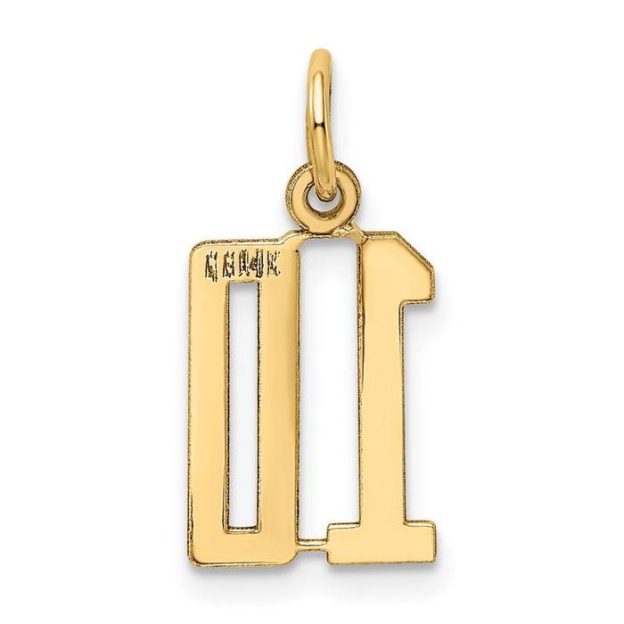 Million Charms 14K Yellow Gold Themed Small Polished Elongated 10 Charm