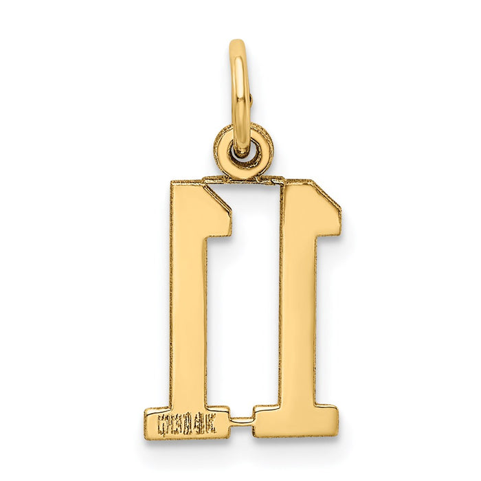 Million Charms 14K Yellow Gold Themed Small Polished Elongated 11 Charm