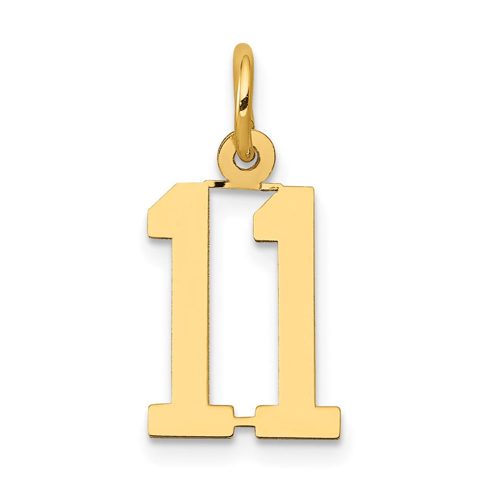Million Charms 14K Yellow Gold Themed Small Polished Elongated 11 Charm