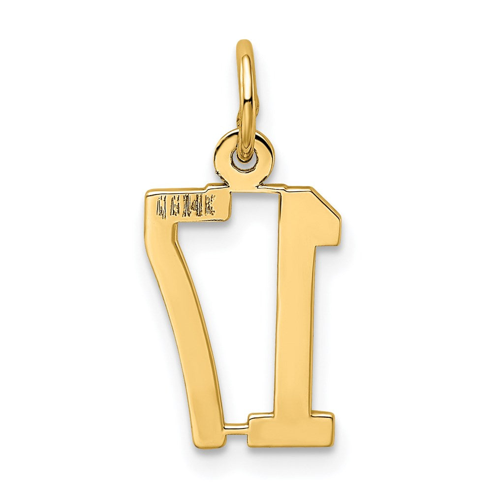 Million Charms 14K Yellow Gold Themed Small Polished Elongated 17 Charm