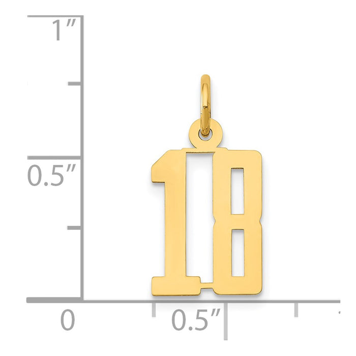 Million Charms 14K Yellow Gold Themed Small Polished Elongated 18 Charm