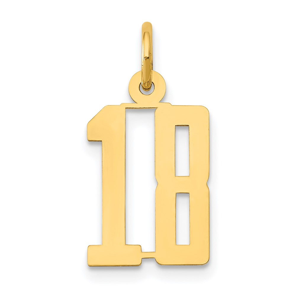 Million Charms 14K Yellow Gold Themed Small Polished Elongated 18 Charm