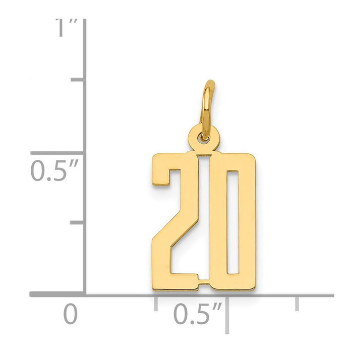 Million Charms 14K Yellow Gold Themed Small Polished Elongated 20 Charm