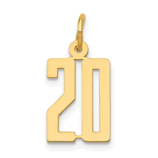 Million Charms 14K Yellow Gold Themed Small Polished Elongated 20 Charm