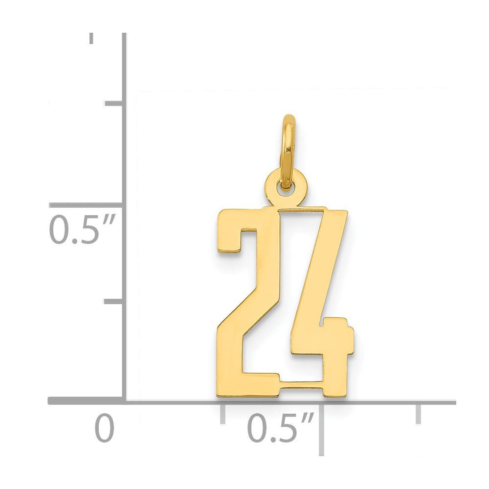 Million Charms 14K Yellow Gold Themed Small Polished Elongated 24 Charm