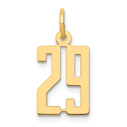 Million Charms 14K Yellow Gold Themed Small Polished Elongated 29 Charm
