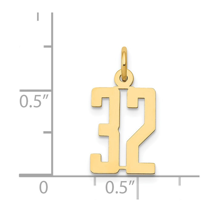 Million Charms 14K Yellow Gold Themed Small Polished Elongated 32 Charm