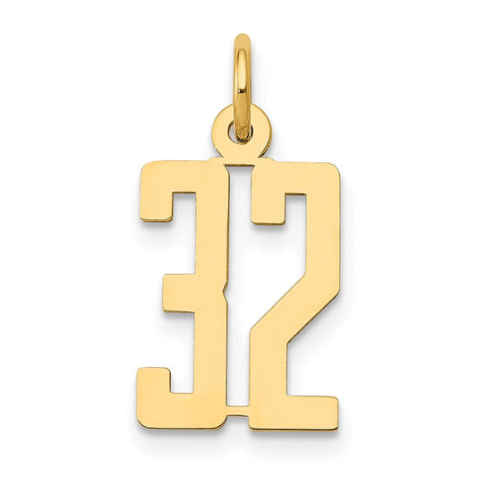 Million Charms 14K Yellow Gold Themed Small Polished Elongated 32 Charm