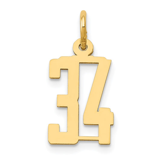 Million Charms 14K Yellow Gold Themed Small Polished Elongated 34 Charm