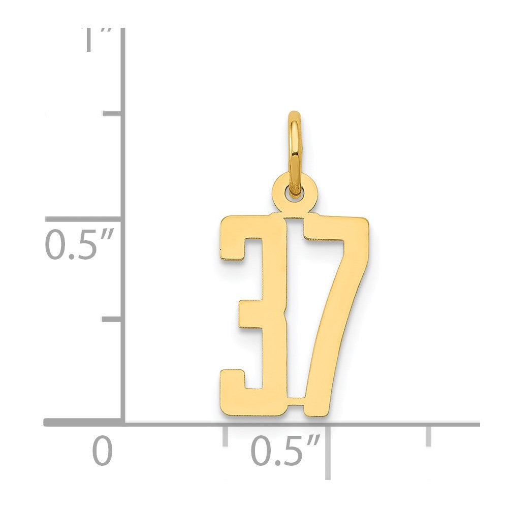 Million Charms 14K Yellow Gold Themed Small Polished Elongated 37 Charm
