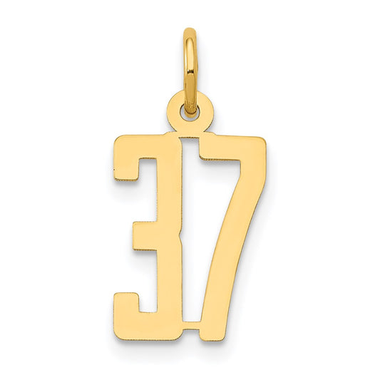 Million Charms 14K Yellow Gold Themed Small Polished Elongated 37 Charm