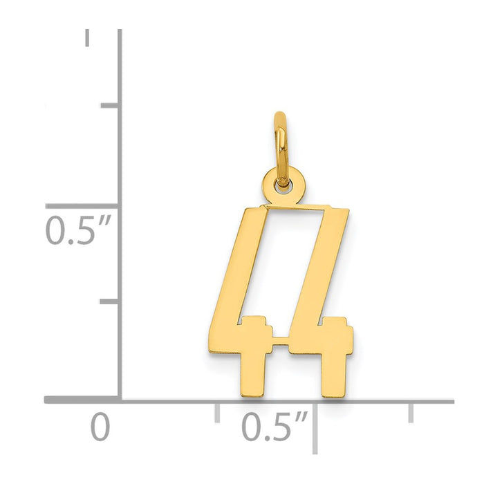 Million Charms 14K Yellow Gold Themed Small Polished Elongated 44 Charm