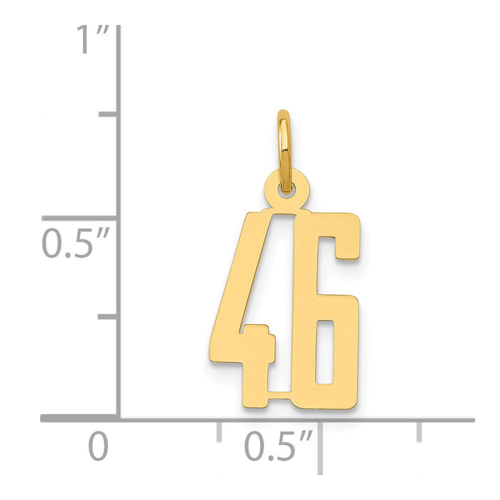 Million Charms 14K Yellow Gold Themed Small Polished Elongated 46 Charm