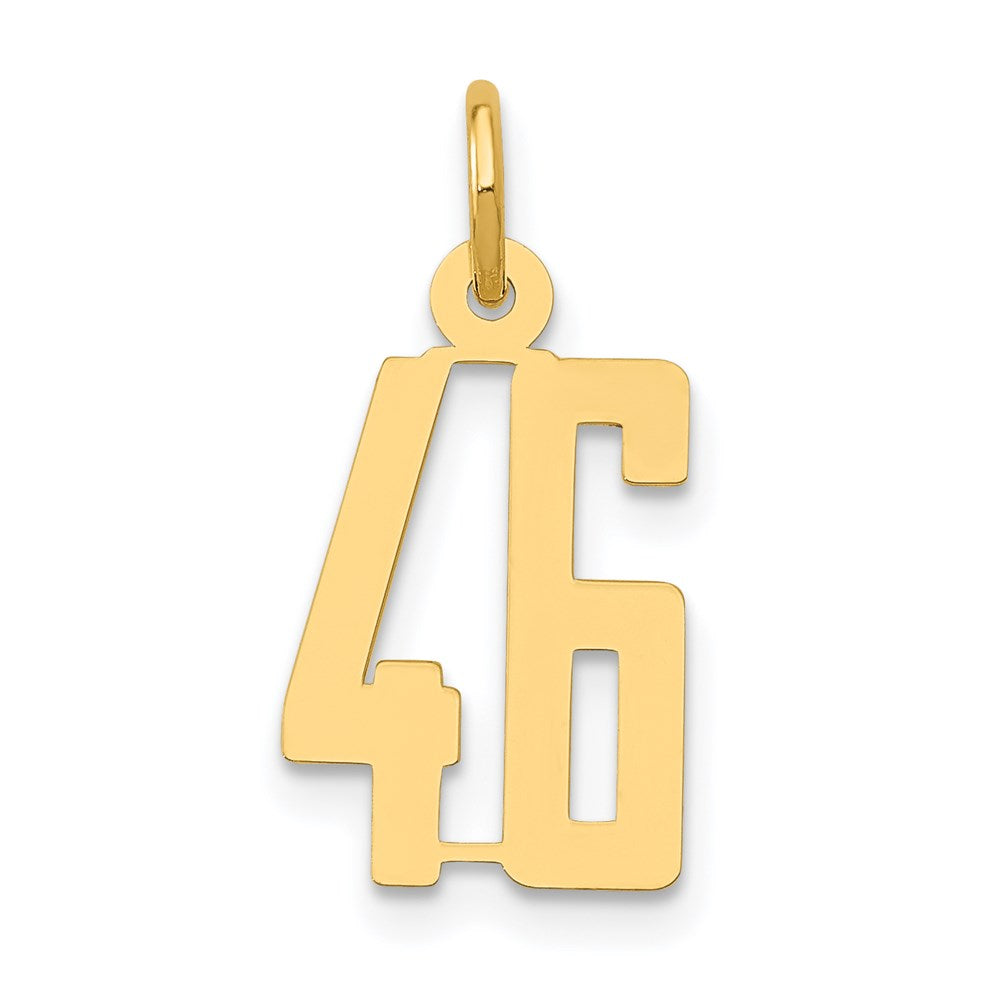 Million Charms 14K Yellow Gold Themed Small Polished Elongated 46 Charm