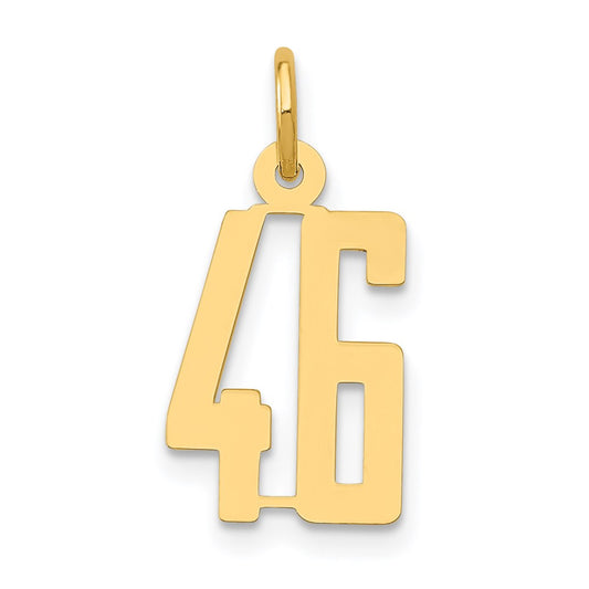 Million Charms 14K Yellow Gold Themed Small Polished Elongated 46 Charm