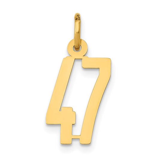 Million Charms 14K Yellow Gold Themed Small Polished Elongated 47 Charm