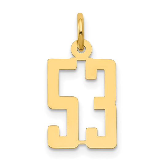 Million Charms 14K Yellow Gold Themed Small Polished Elongated 53 Charm