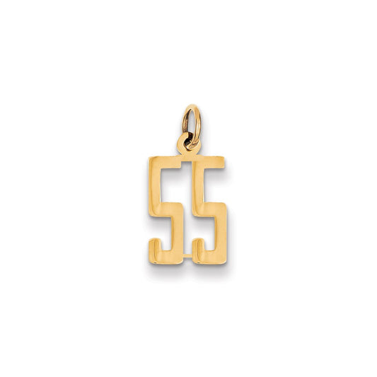 Million Charms 14K Yellow Gold Themed Small Polished Elongated 55 Charm