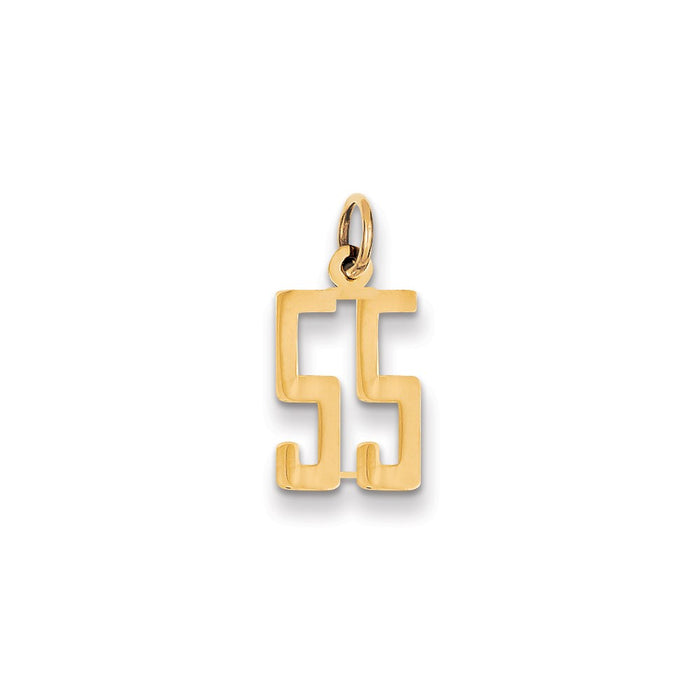 Million Charms 14K Yellow Gold Themed Small Polished Elongated 55 Charm