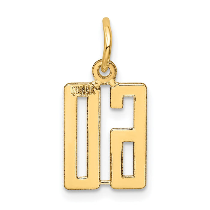 Million Charms 14K Yellow Gold Themed Small Polished Elongated 60 Charm