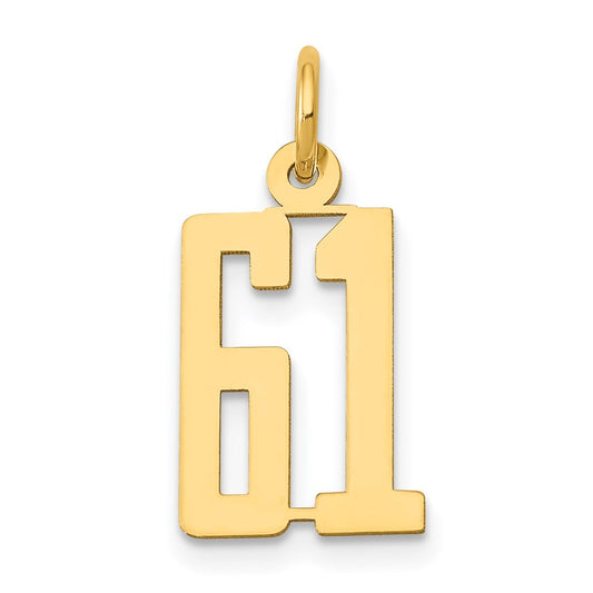 Million Charms 14K Yellow Gold Themed Small Polished Elongated 61 Charm