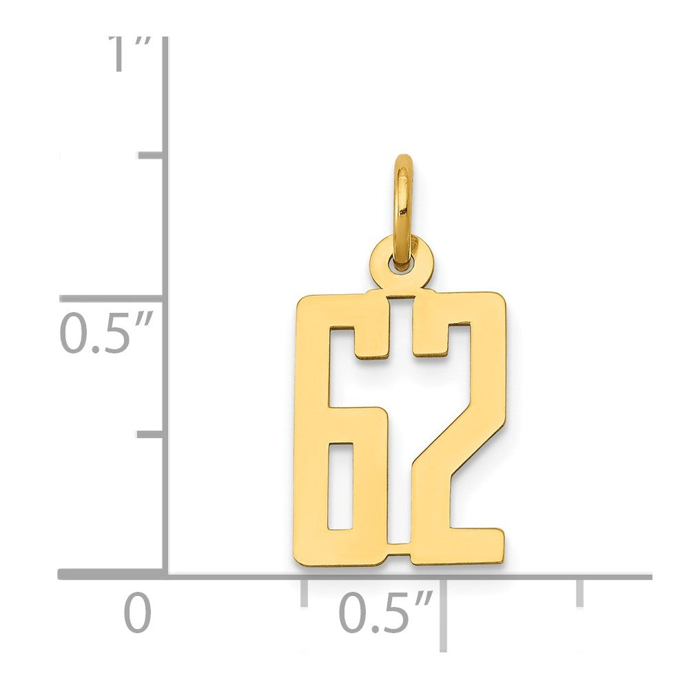 Million Charms 14K Yellow Gold Themed Small Polished Elongated 62 Charm