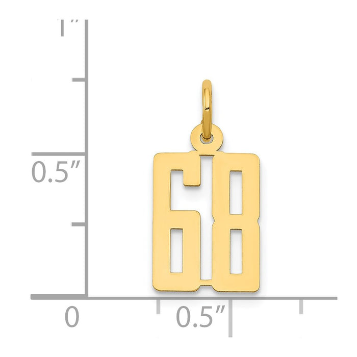 Million Charms 14K Yellow Gold Themed Small Polished Elongated 68 Charm