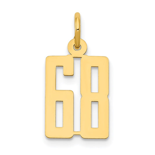 Million Charms 14K Yellow Gold Themed Small Polished Elongated 68 Charm