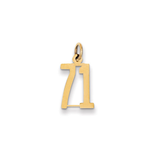 Million Charms 14K Yellow Gold Themed Small Polished Elongated 71 Charm