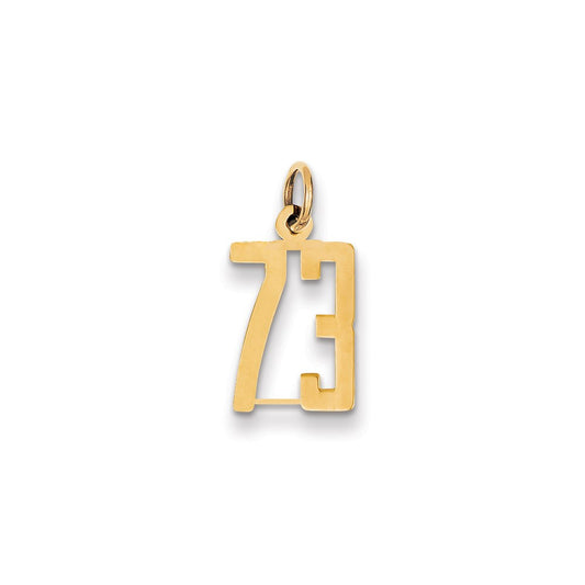 Million Charms 14K Yellow Gold Themed Small Polished Elongated 73 Charm