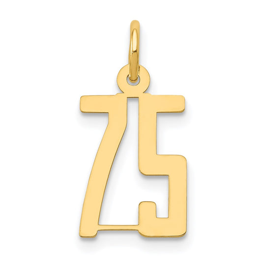 Million Charms 14K Yellow Gold Themed Small Polished Elongated 75 Charm
