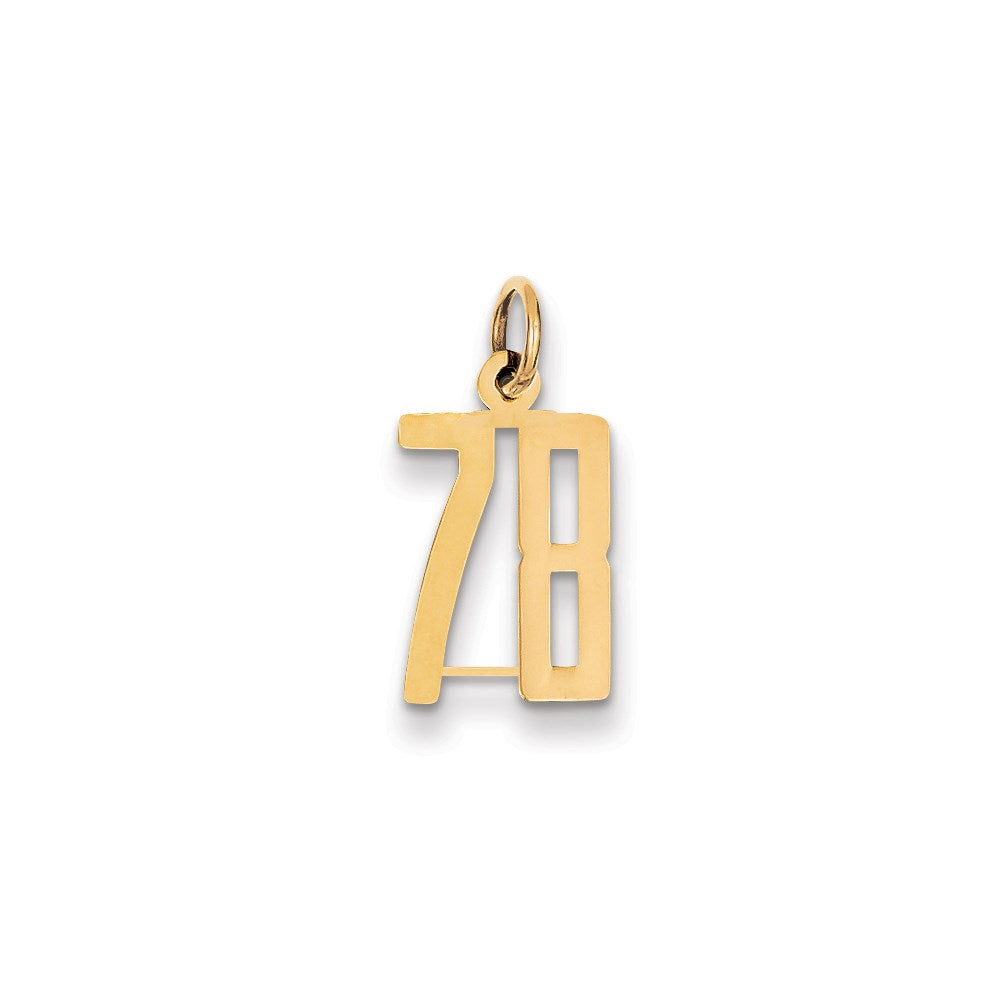 Million Charms 14K Yellow Gold Themed Small Polished Elongated 78 Charm