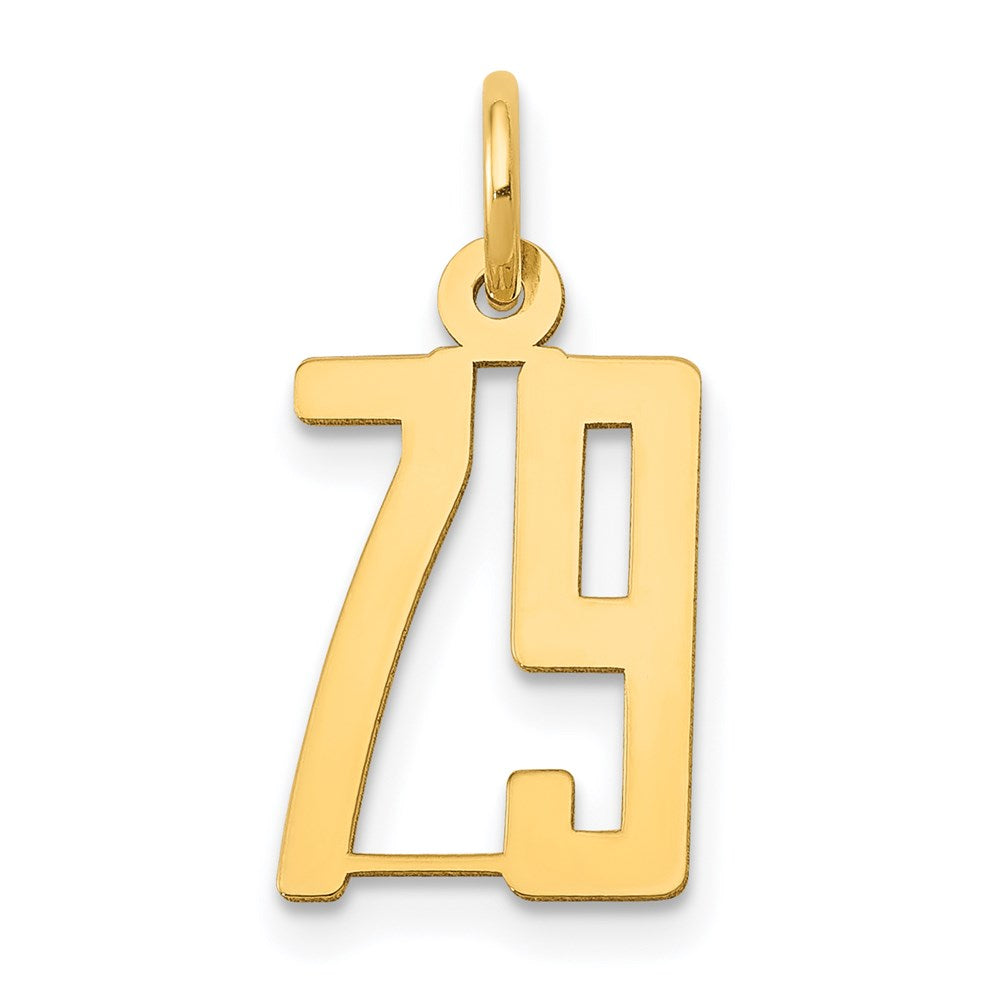 Million Charms 14K Yellow Gold Themed Small Polished Elongated 79 Charm