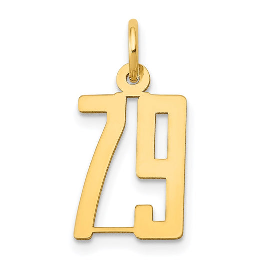 Million Charms 14K Yellow Gold Themed Small Polished Elongated 79 Charm
