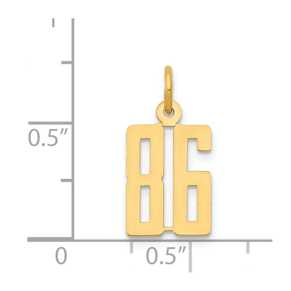Million Charms 14K Yellow Gold Themed Small Polished Elongated 86 Charm