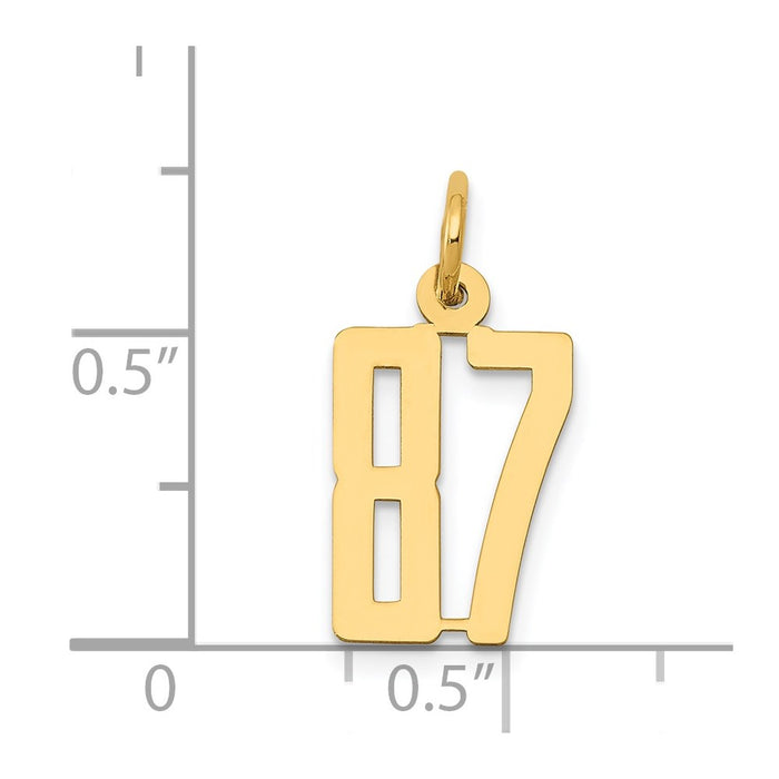 Million Charms 14K Yellow Gold Themed Small Polished Elongated 87 Charm