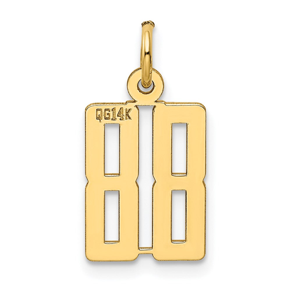 Million Charms 14K Yellow Gold Themed Small Polished Elongated 88 Charm