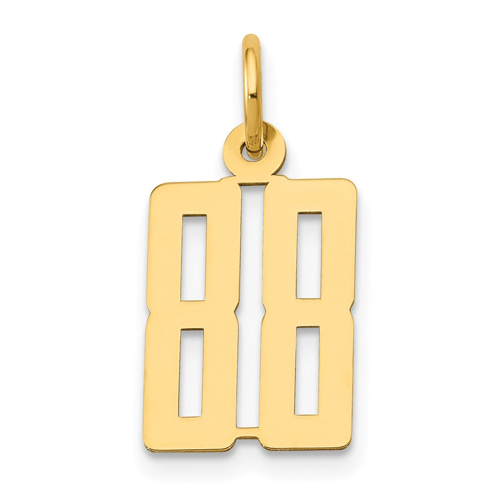 Million Charms 14K Yellow Gold Themed Small Polished Elongated 88 Charm