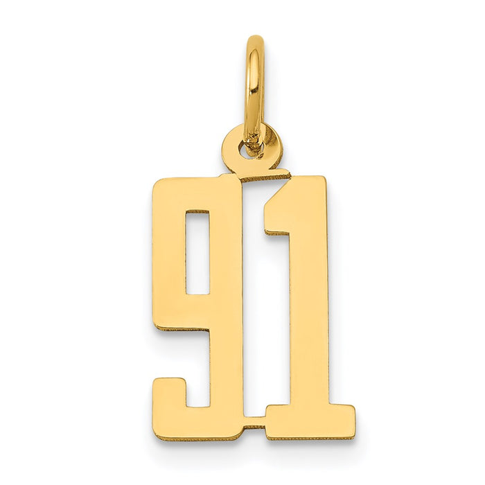 Million Charms 14K Yellow Gold Themed Small Polished Elongated 91 Charm