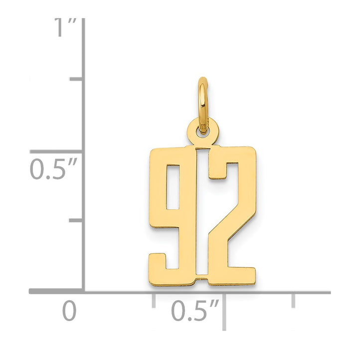 Million Charms 14K Yellow Gold Themed Small Polished Elongated 92 Charm
