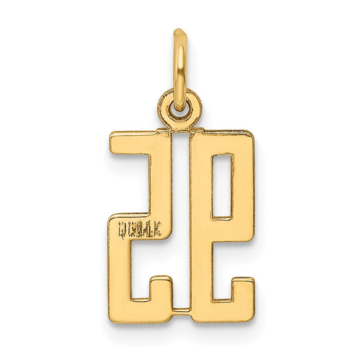 Million Charms 14K Yellow Gold Themed Small Polished Elongated 95 Charm