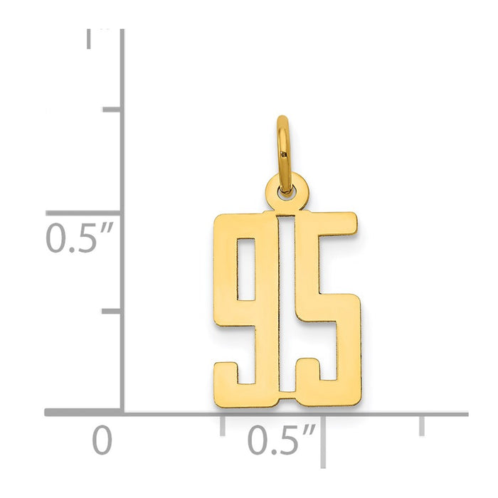 Million Charms 14K Yellow Gold Themed Small Polished Elongated 95 Charm