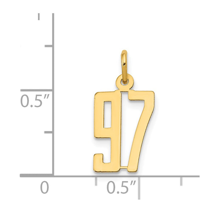 Million Charms 14K Yellow Gold Themed Small Polished Elongated 97 Charm