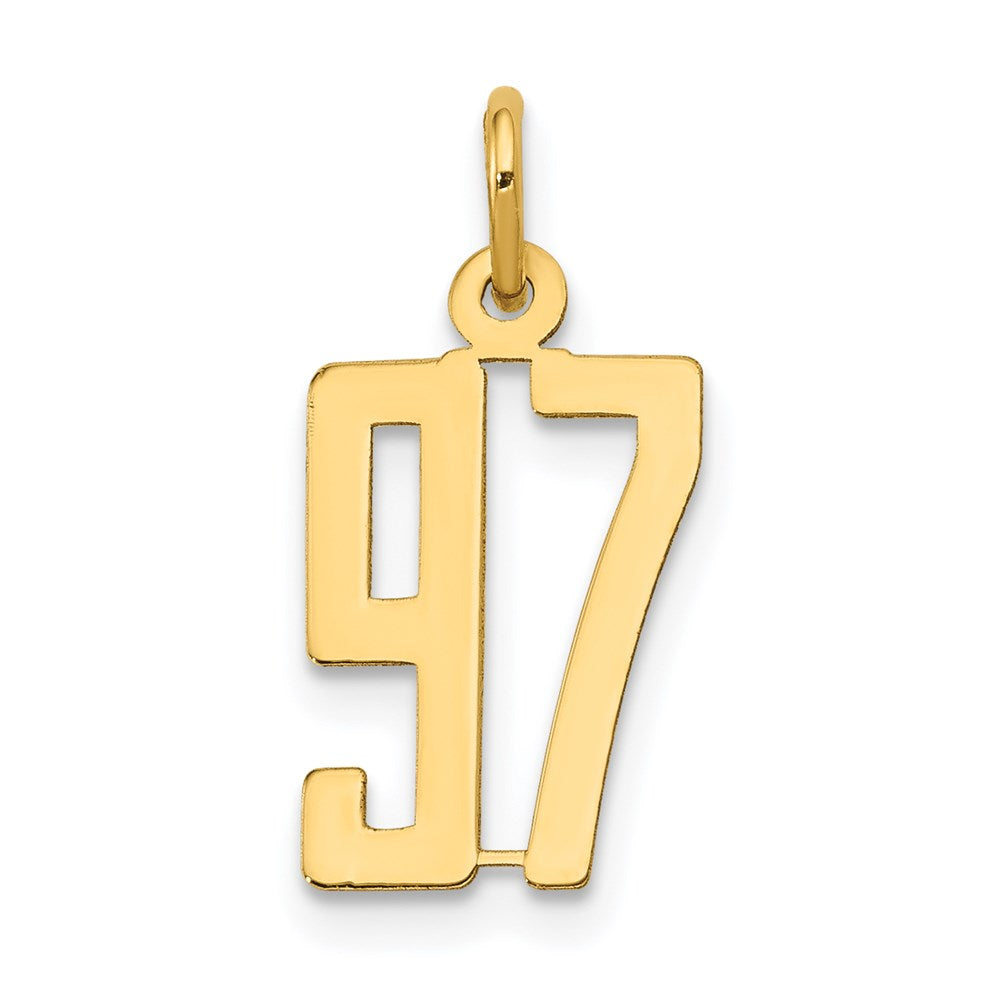Million Charms 14K Yellow Gold Themed Small Polished Elongated 97 Charm