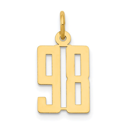 Million Charms 14K Yellow Gold Themed Small Polished Elongated 98 Charm