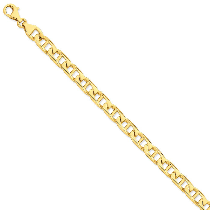 Million Charms 14k Yellow Gold 8.5mm Hand-polished Anchor Link Bracelet, Chain Length: 8 inches