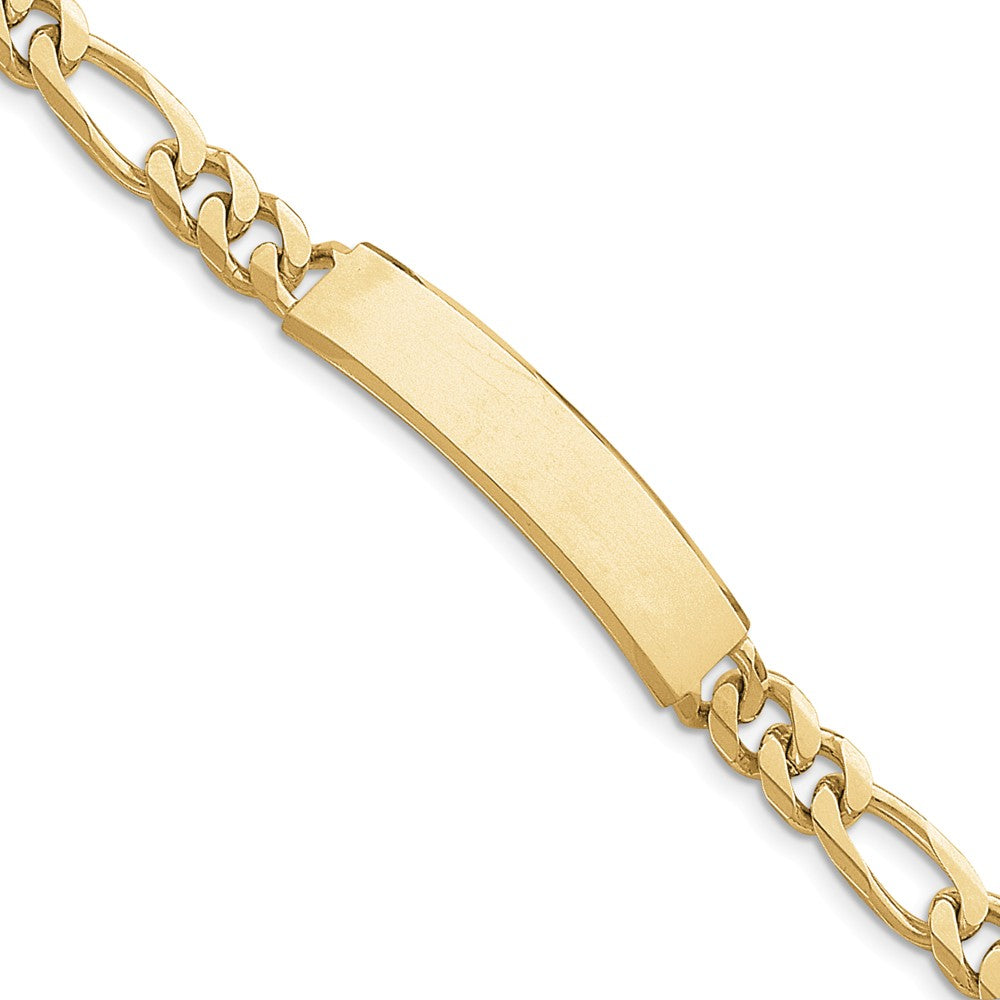 Million Charms 14k Yellow Gold Figaro ID Bracelet, Chain Length: 8 inches