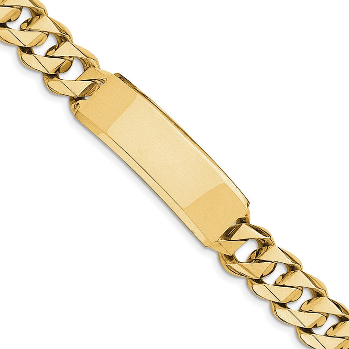 Million Charms 14k Yellow Gold HAND POLISHED CURB ID Bracelet, Chain Length: 8.5 inches