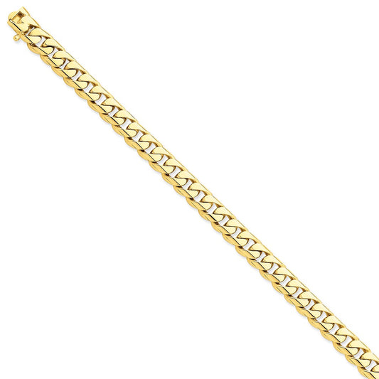 Million Charms 14k Yellow Gold 8.3mm Hand-polished Rounded Curb Link Bracelet, Chain Length: 8 inches